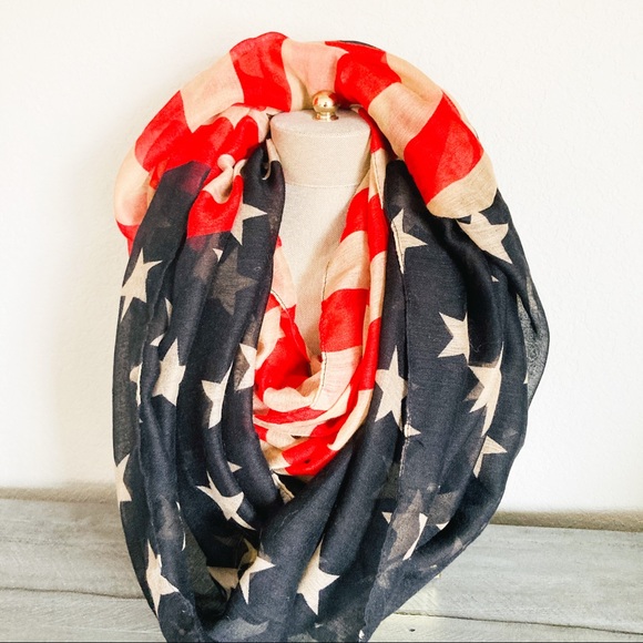 NWT | Vintage American Flag Infinity Scarf - Picture 3 of 7